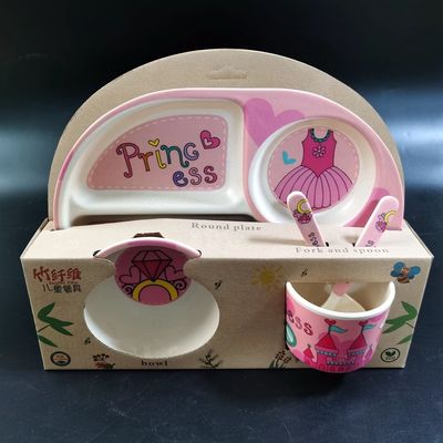 좋은 가격 OEM 오래가는 만화 멜라민 식기류는 양분된 플레이트 컵 스푼과 함께 설정합니다 온라인으로